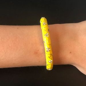 Yellow Floral Snap Bracelet